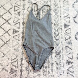 Forever 21 Black and White Striped Bodysuit